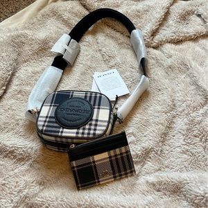 Coach Mini Dempsey camera bag with skinny ID case bundle